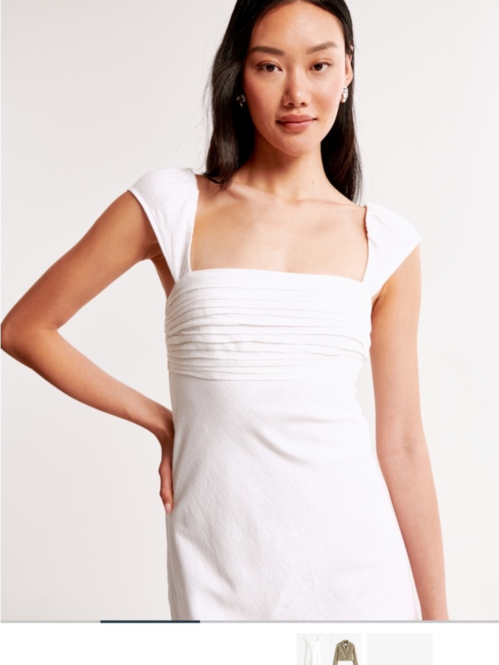 Abercrombie & Fitch White Emerson Cap Sleeve Dress